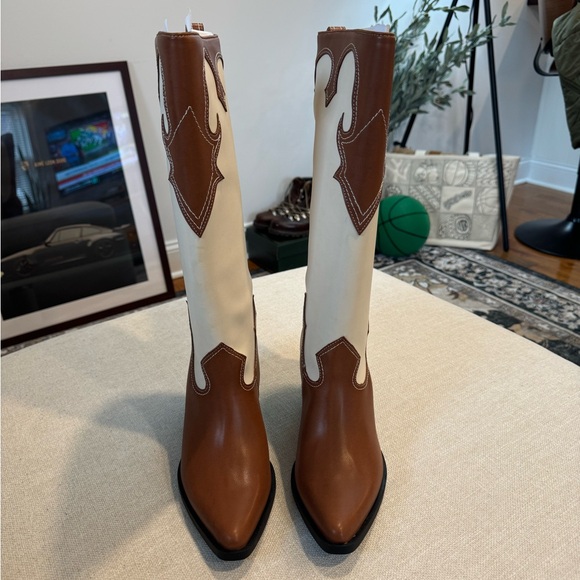 Zodiac Women’s Dawson Western Tall Boots in Brown & Cream Size 9 NWB - Picture 3 of 8